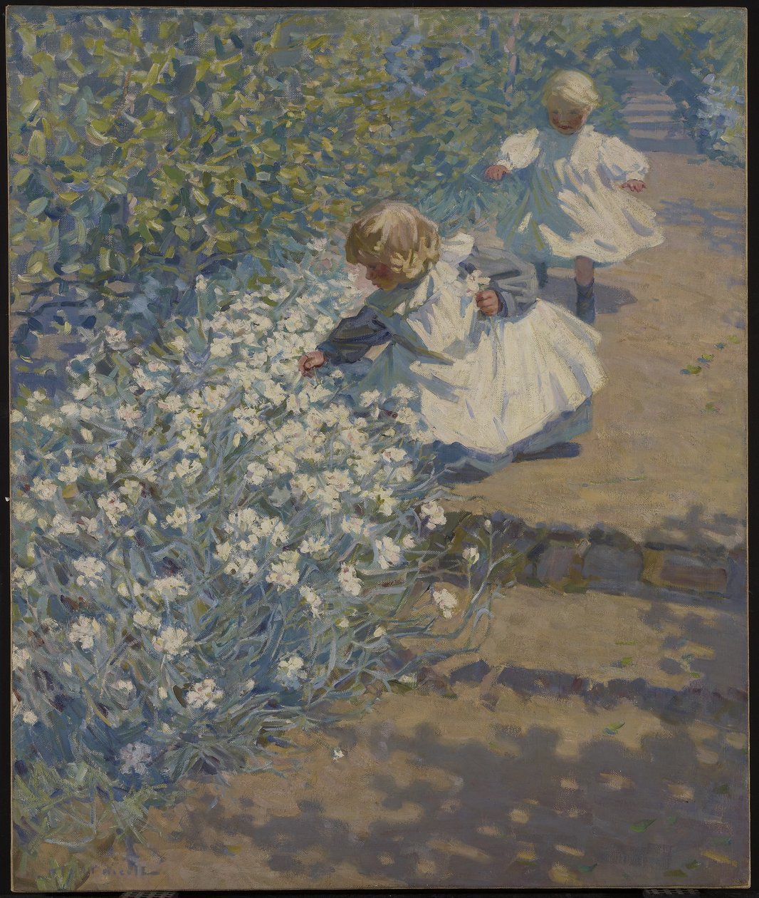 Plukker blomster, ca. 1912 af Helen Galloway McNicholl