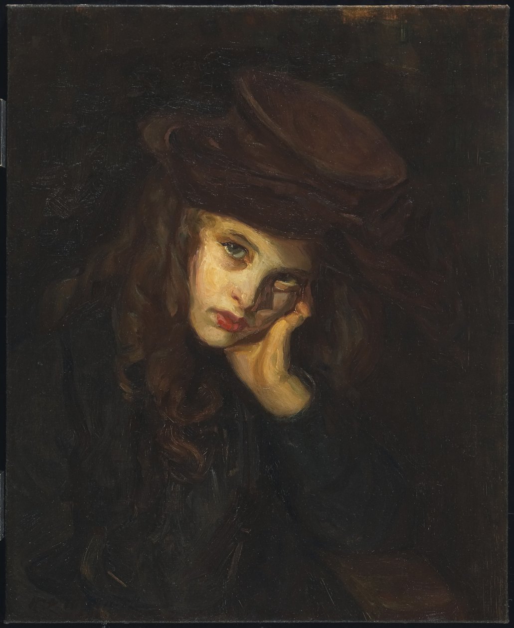 Den brune hat, ca. 1906 af Helen Galloway McNicholl