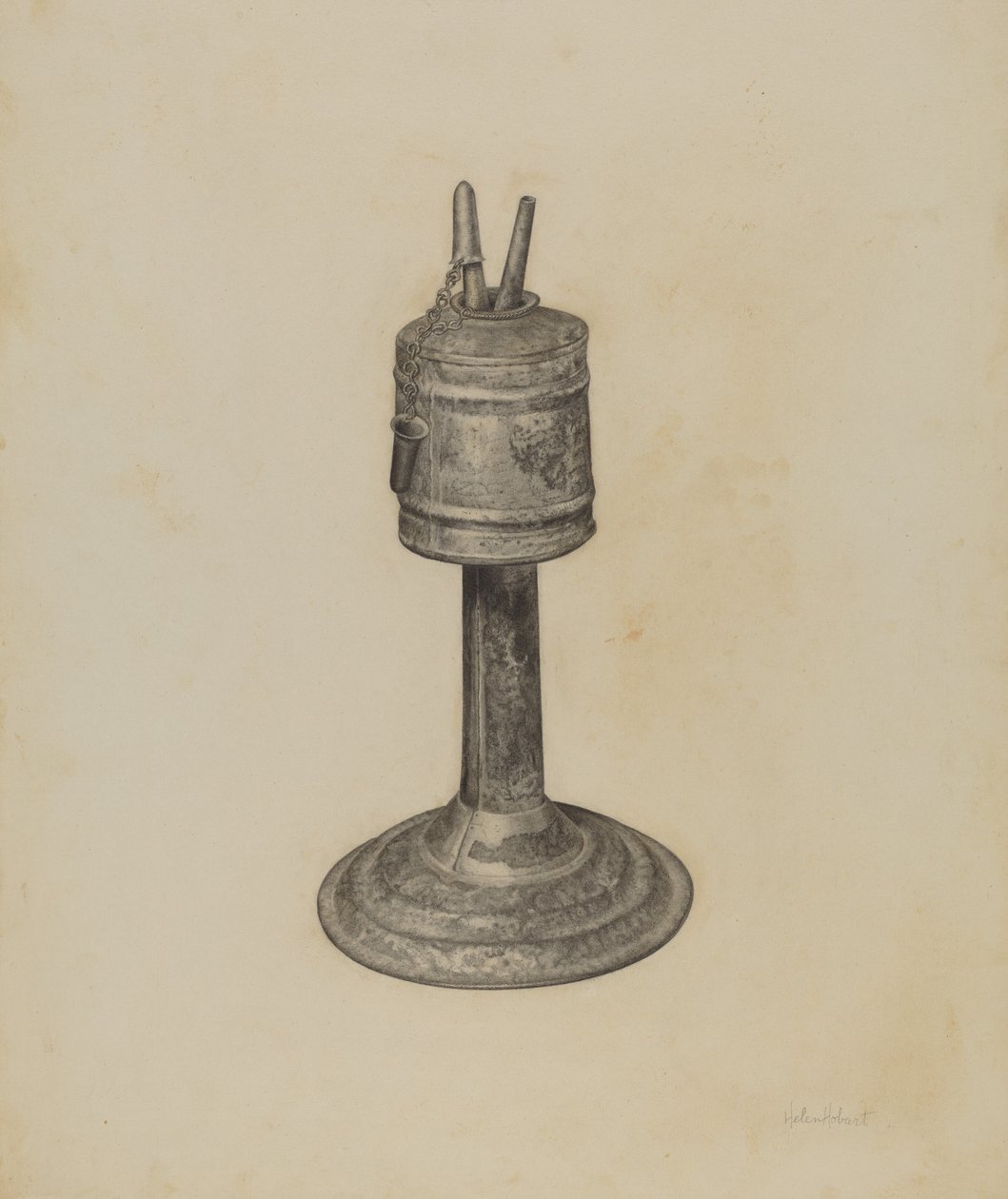 Camphen lampe af Helen Hobart