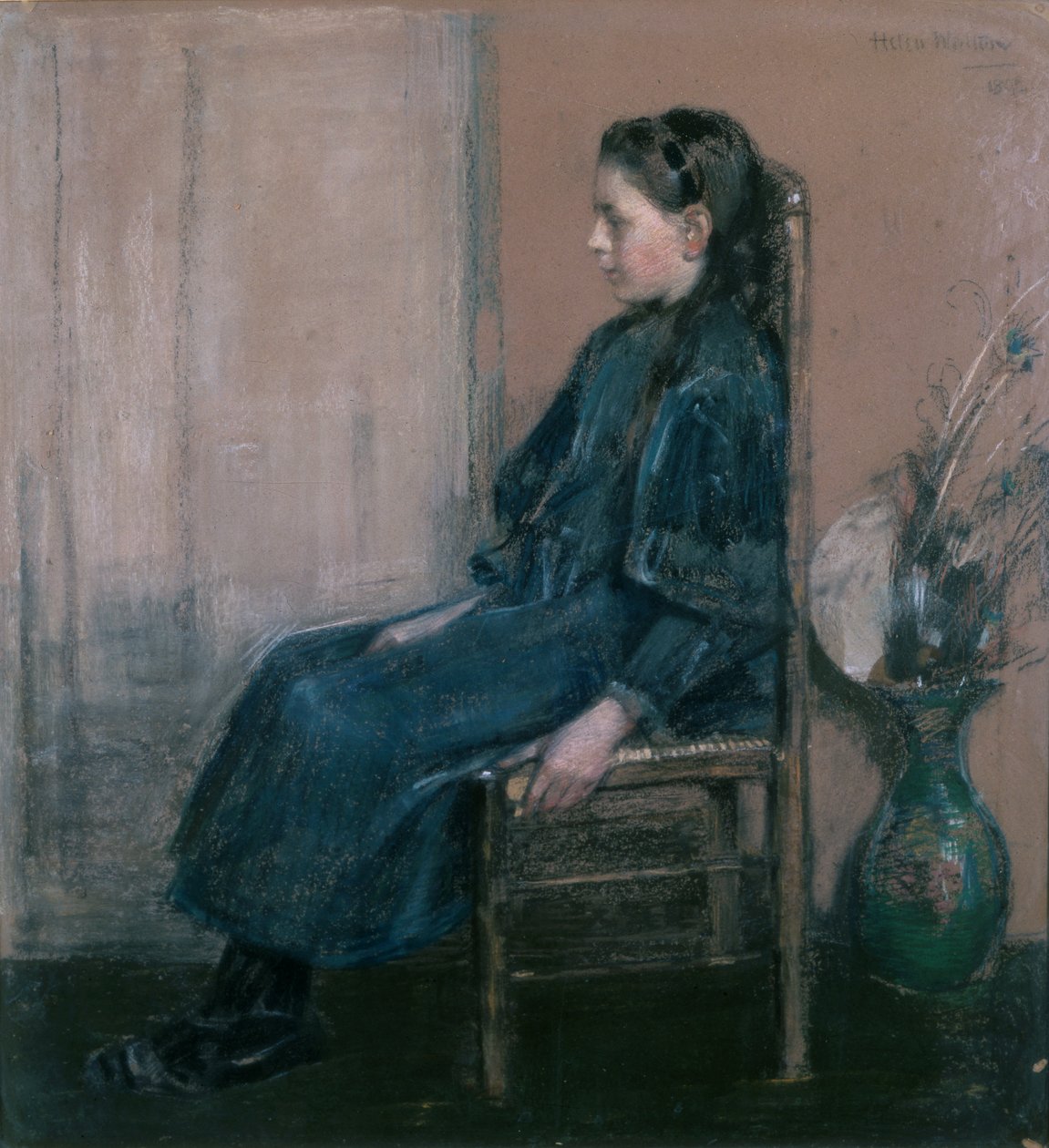 Portræt af kunstnerens datter, Lillian af Helen Walton