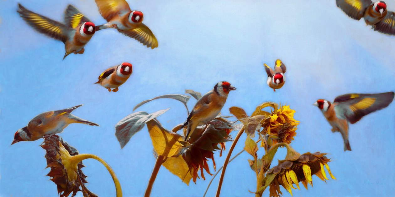 A Charm of Goldfinches, 2020 af Helen White
