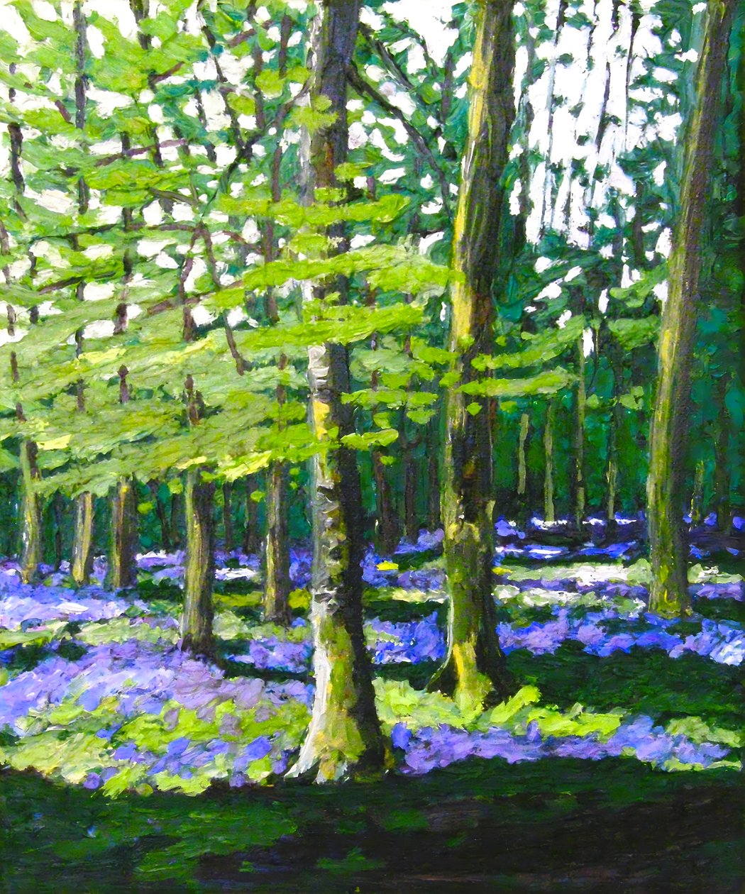 Bluebell Wood, 2009 (olie på lærred) af Helen White