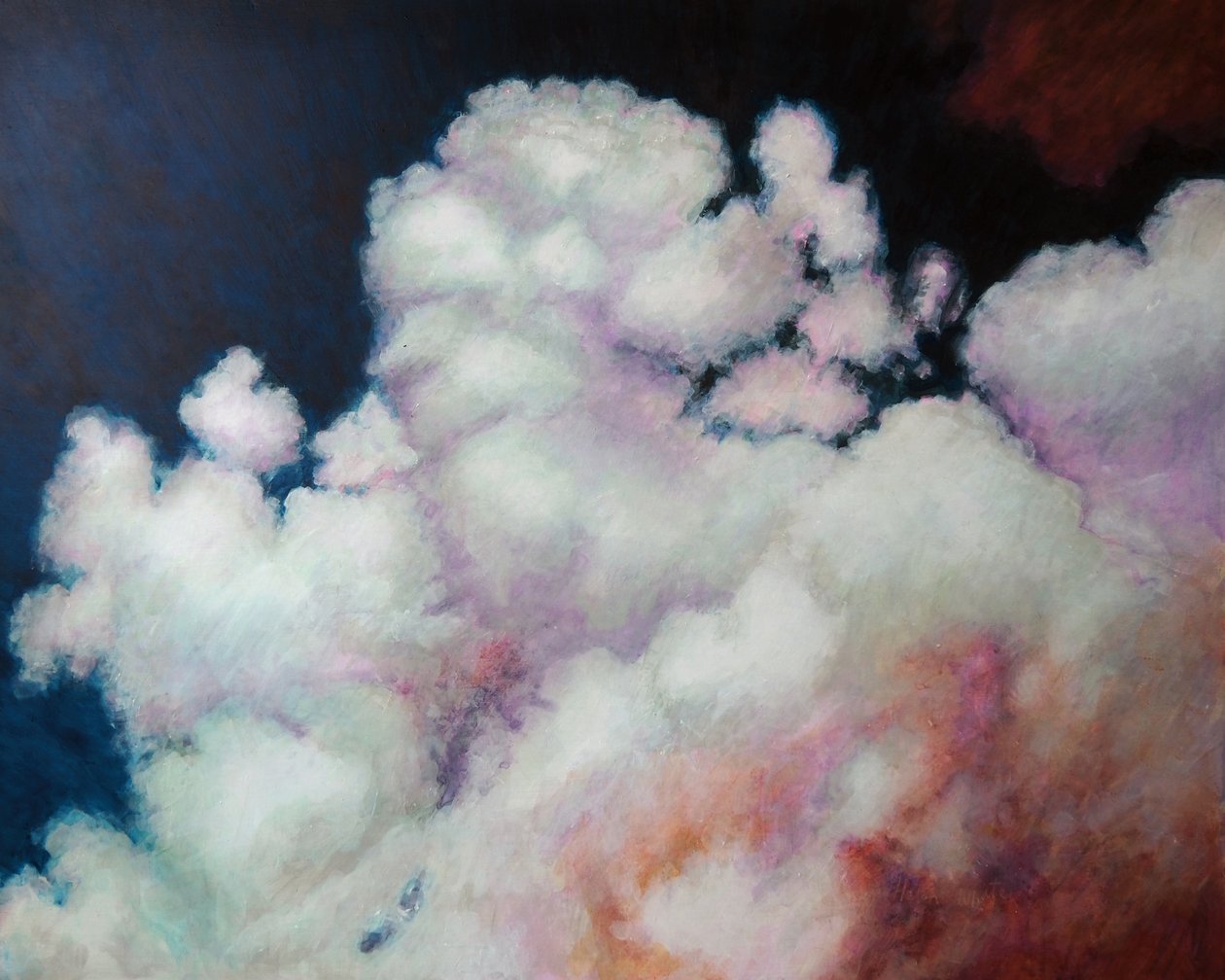 Cumulus, 2021 (akryl om bord) af Helen White