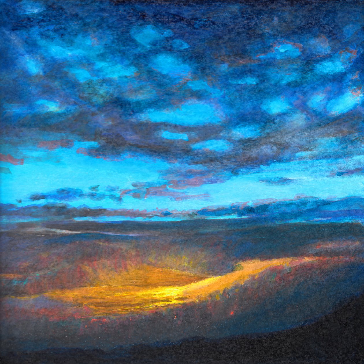 Golden Breakthrough, 2020 (akryl om bord) af Helen White