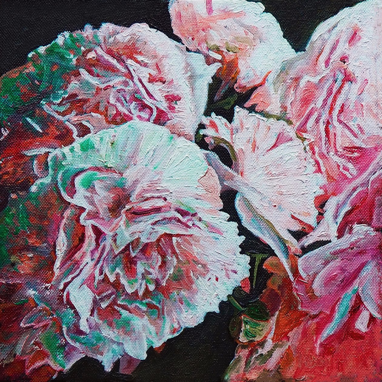 Peonies, 2010 (olie på lærred) af Helen White