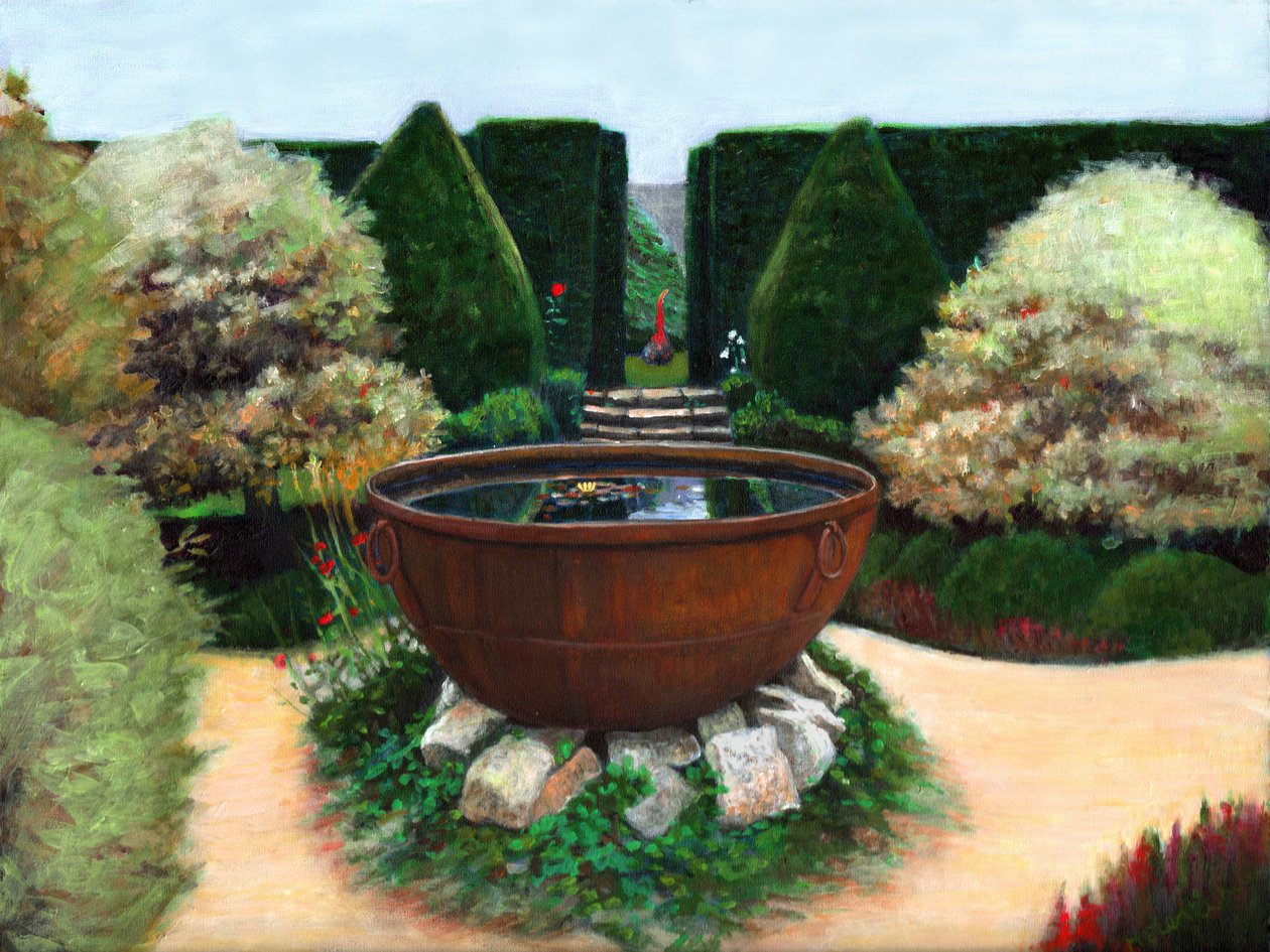 Sacred Space, 2020 (akryl om bord) af Helen White