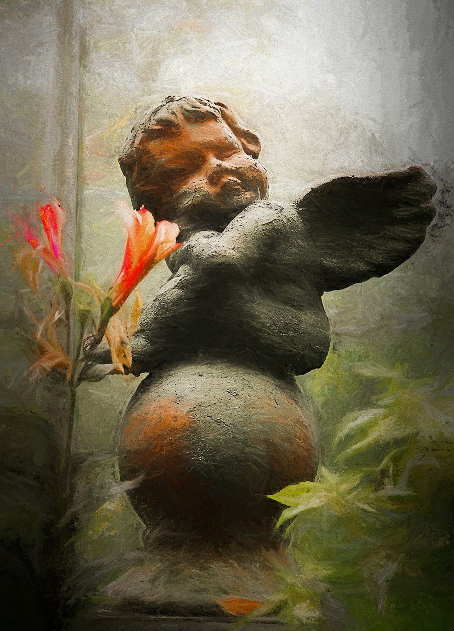 Sovende Cherub, 2018, af Helen White