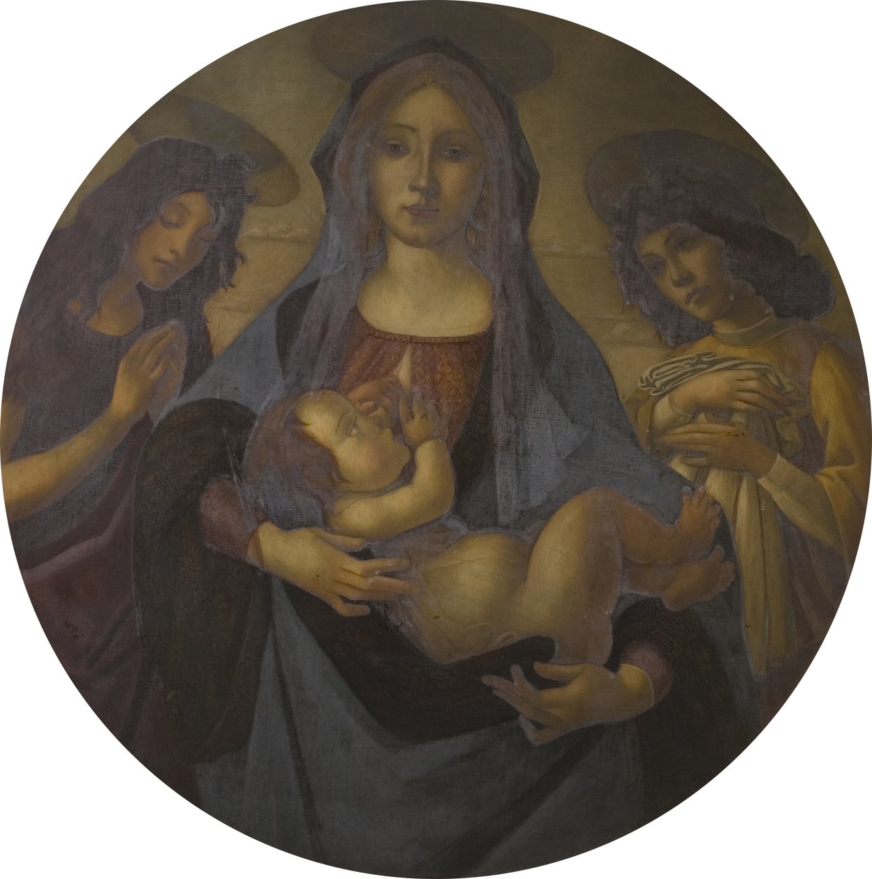 Jomfruen og barnet med Johannes og en engel (efter Botticelli), slutningen af det 19.-20. århundrede af Helen d.1937 Coombe