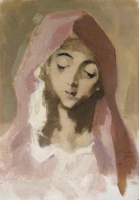 Madonna de la Charite, El Grecon mukaann Engelsk: Madonna de la Charite, efter El GreconSvenska: Madonna de la Charite, efter El Grecon af Helene Schjerfbeck