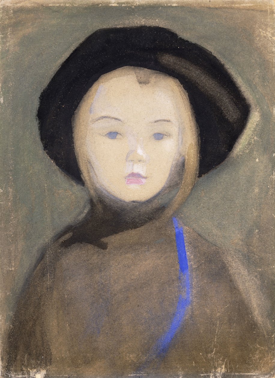 Pige med blåt bånd af Helene Schjerfbeck