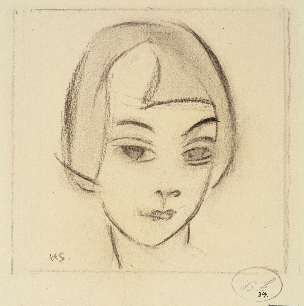 En piges hoved (Vignette, Karin) af Helene Schjerfbeck
