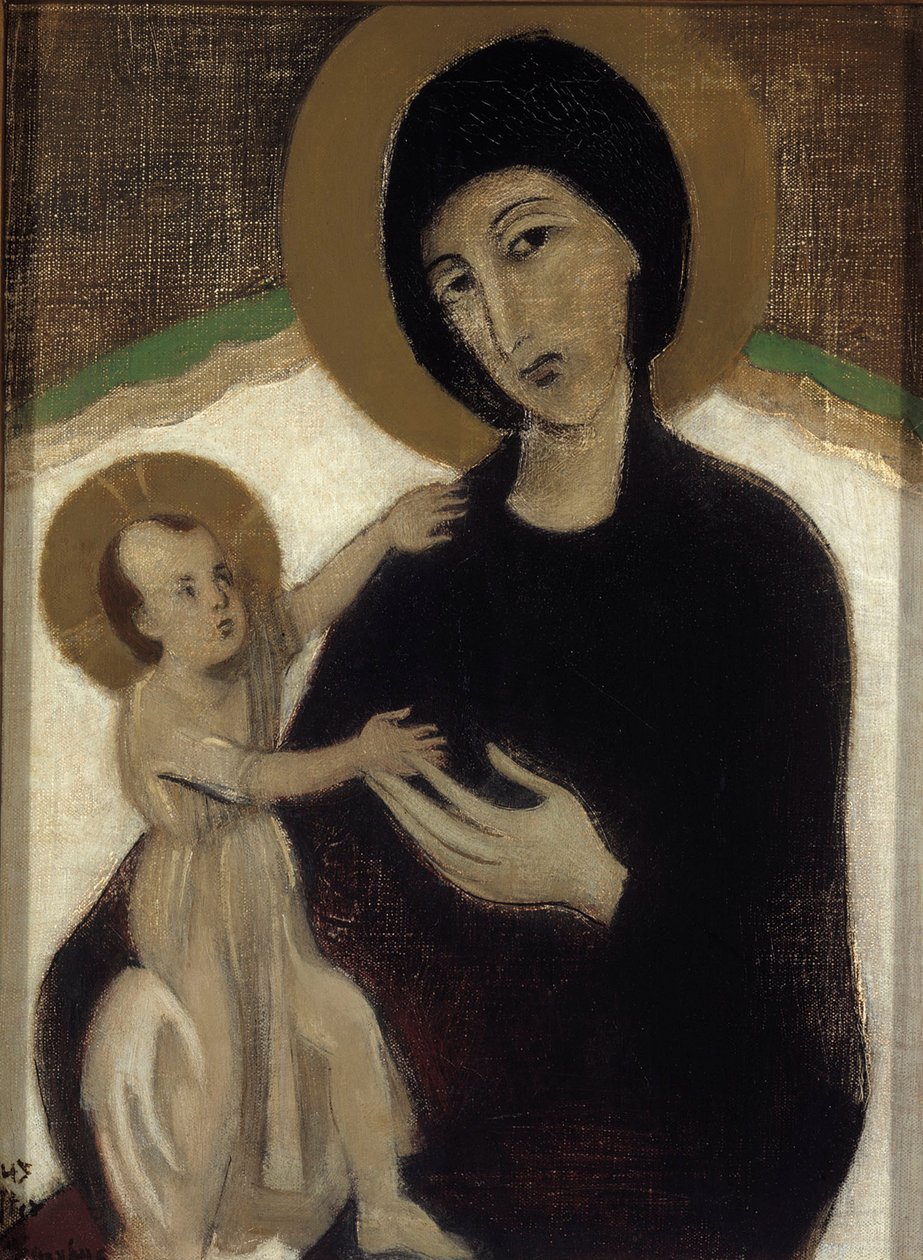 Madonna med barnet, efter Cimabue af Helene Schjerfbeck