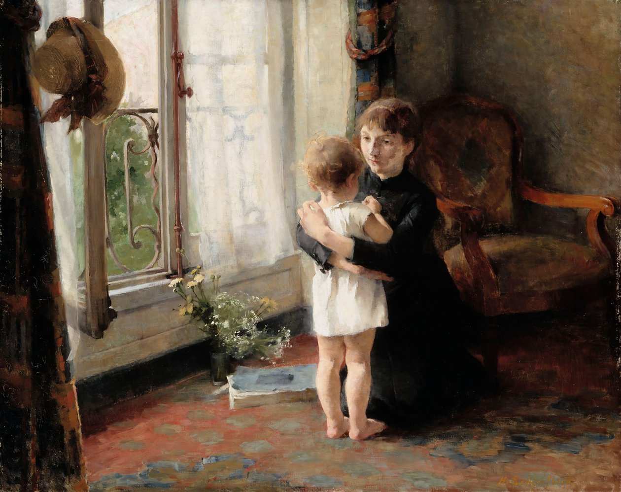 Mor og barn, 1886. af Helene Schjerfbeck