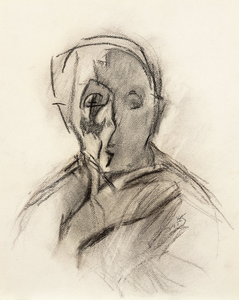 Selvportræt af kunstneren med lukkede øjne af Helene Schjerfbeck