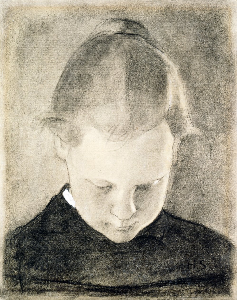 Læsepigen, ca. 1905 (kul og gouache på papir) af Helene Schjerfbeck