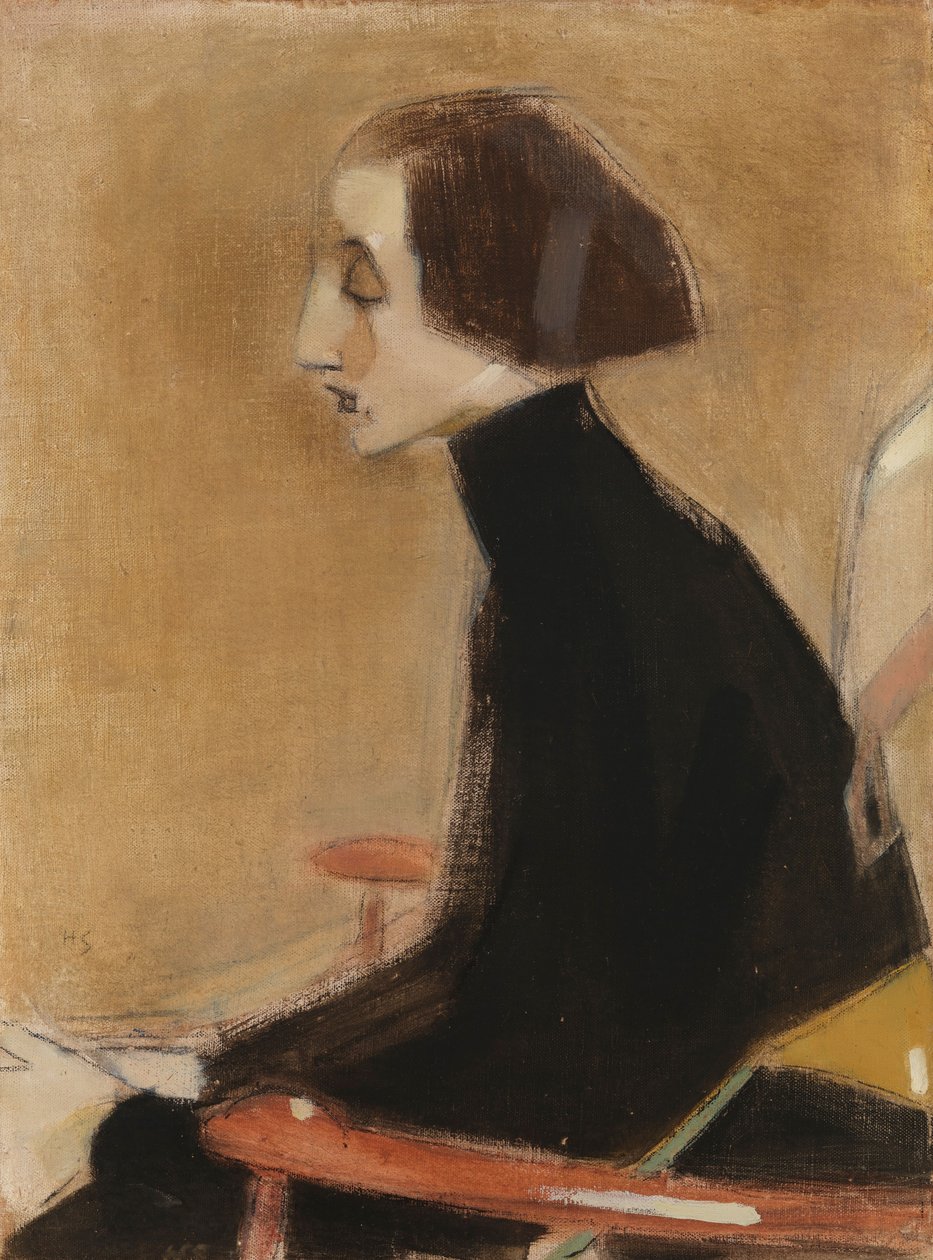 Syersken, halvlængdeportræt (Den arbejdende kvinde) af Helene Schjerfbeck