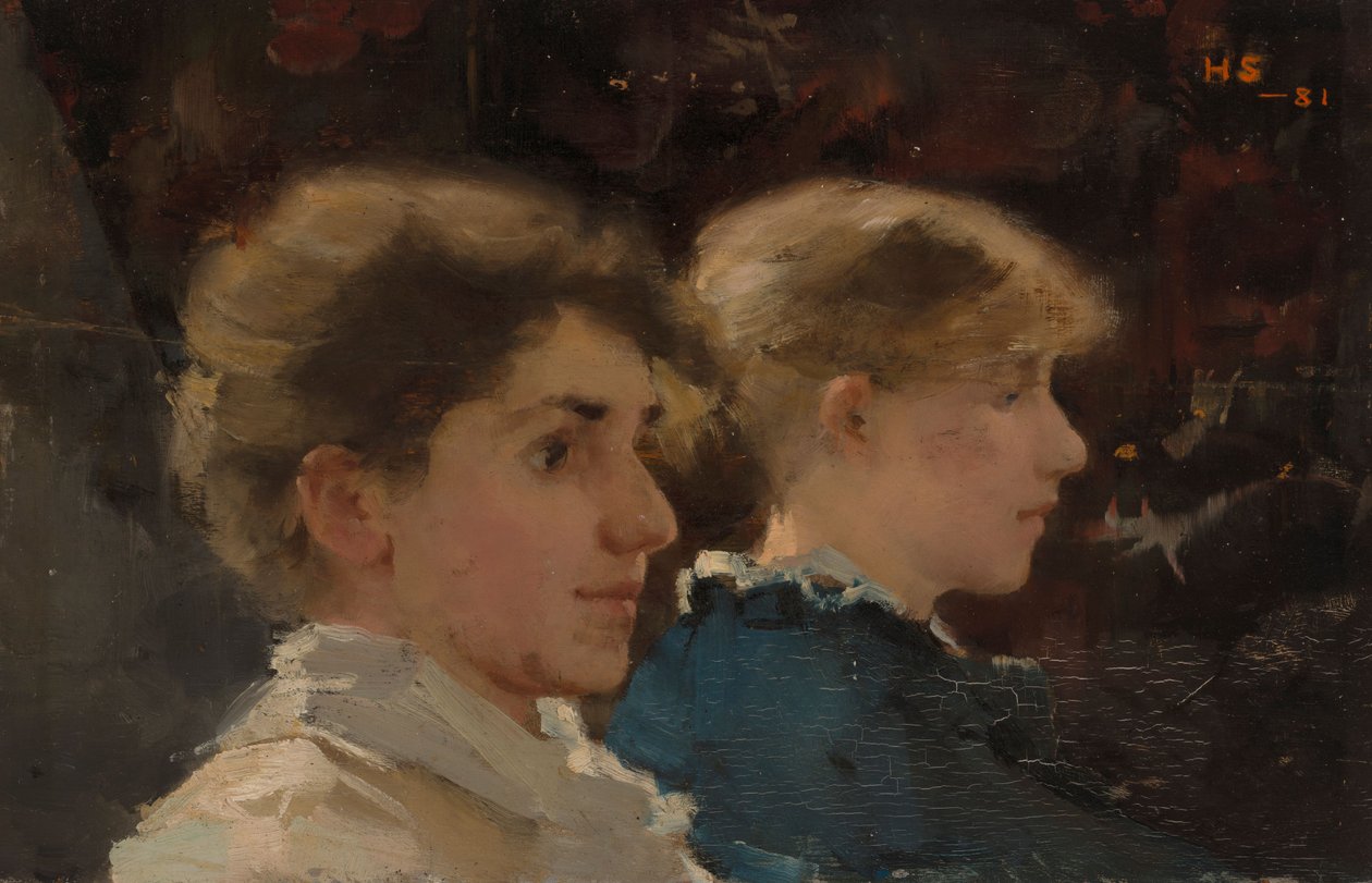 To portrætter (Marianne Preindlsberger forrest) af Helene Schjerfbeck
