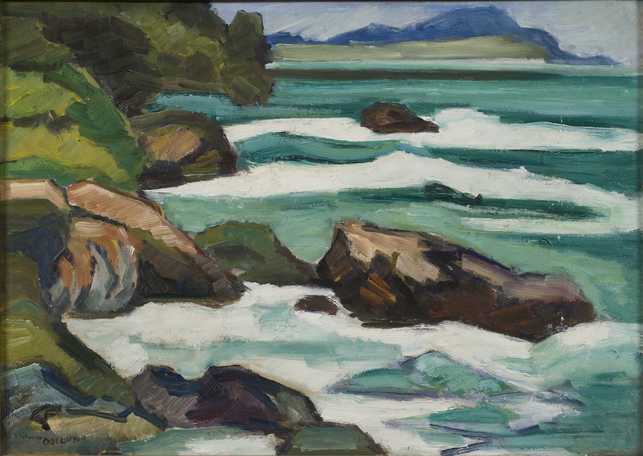 Mediterranean Breaker (olie på papir monteret om bord) af Helmer Osslund