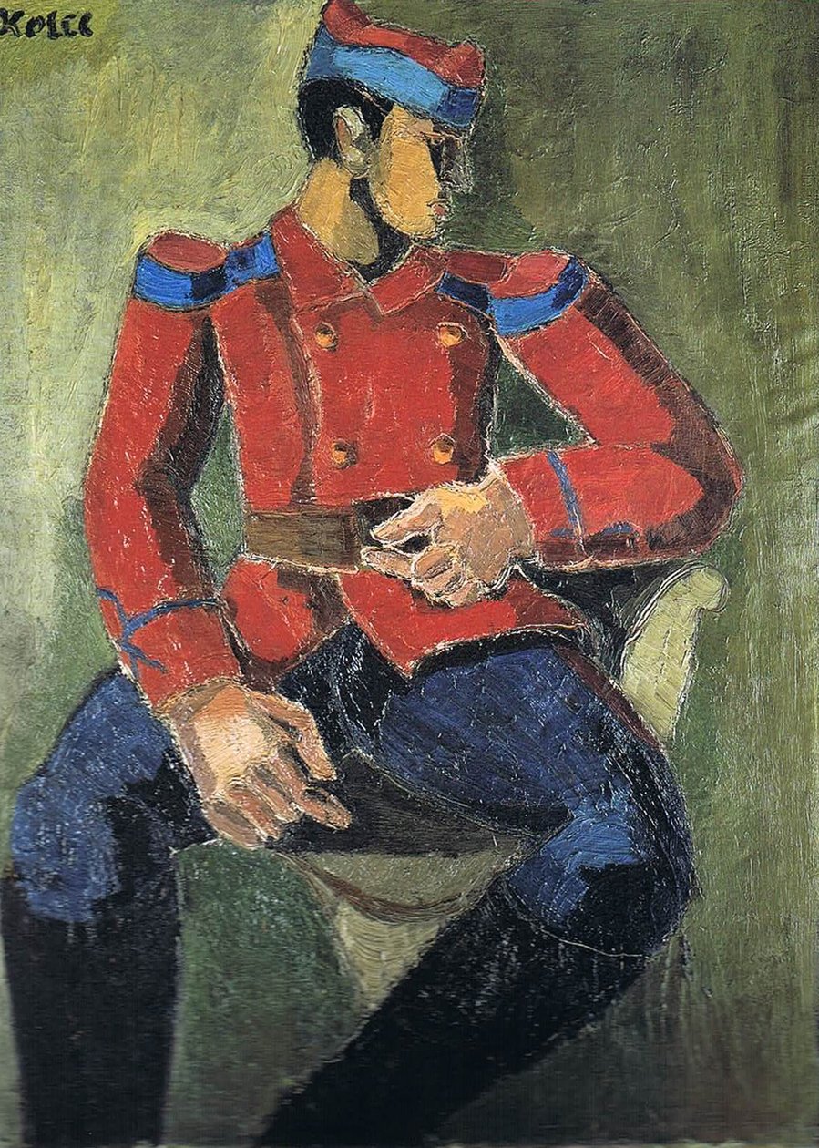 Siddende soldat af Helmut Kolle
