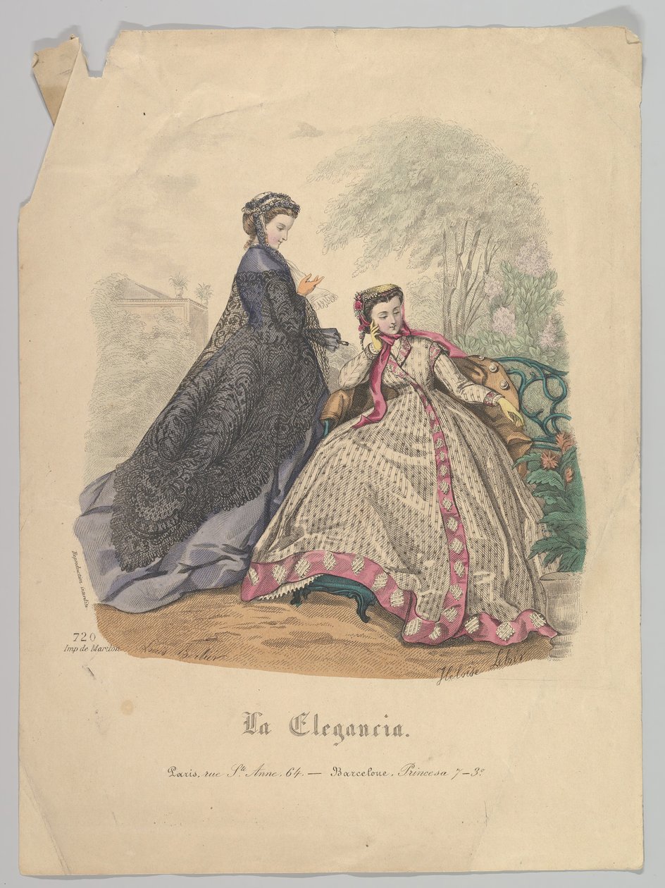 Two Women Outdoors, nr. 720, fra La Elegancia Barcelona, 1800-tallet. af Heloise Leloir