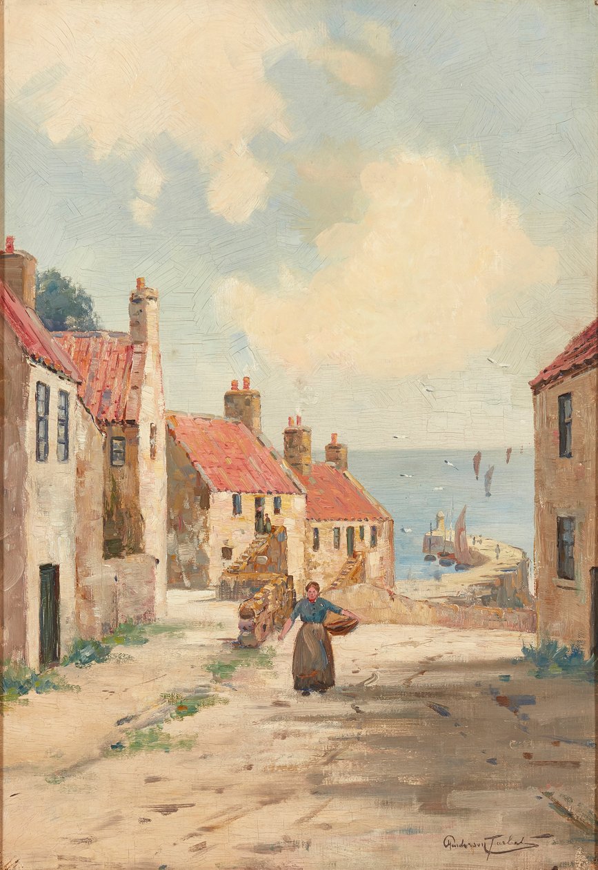 Gå hjem fra havnen (olie ombord) af Henderson Tarbet