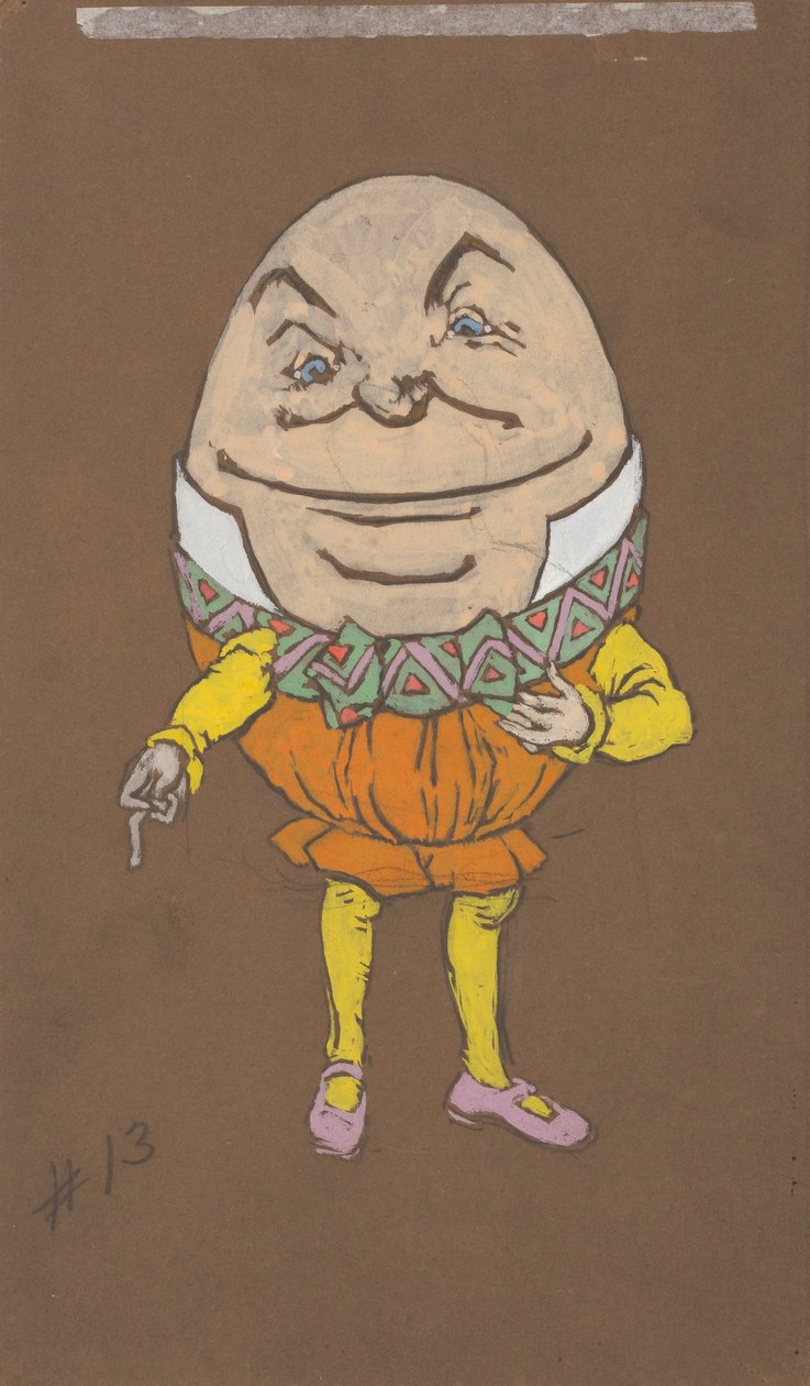 Humpty Dumpty (kostumedesign til Alice-in-Wonderland, 1915) af Henderson, William Penhallow