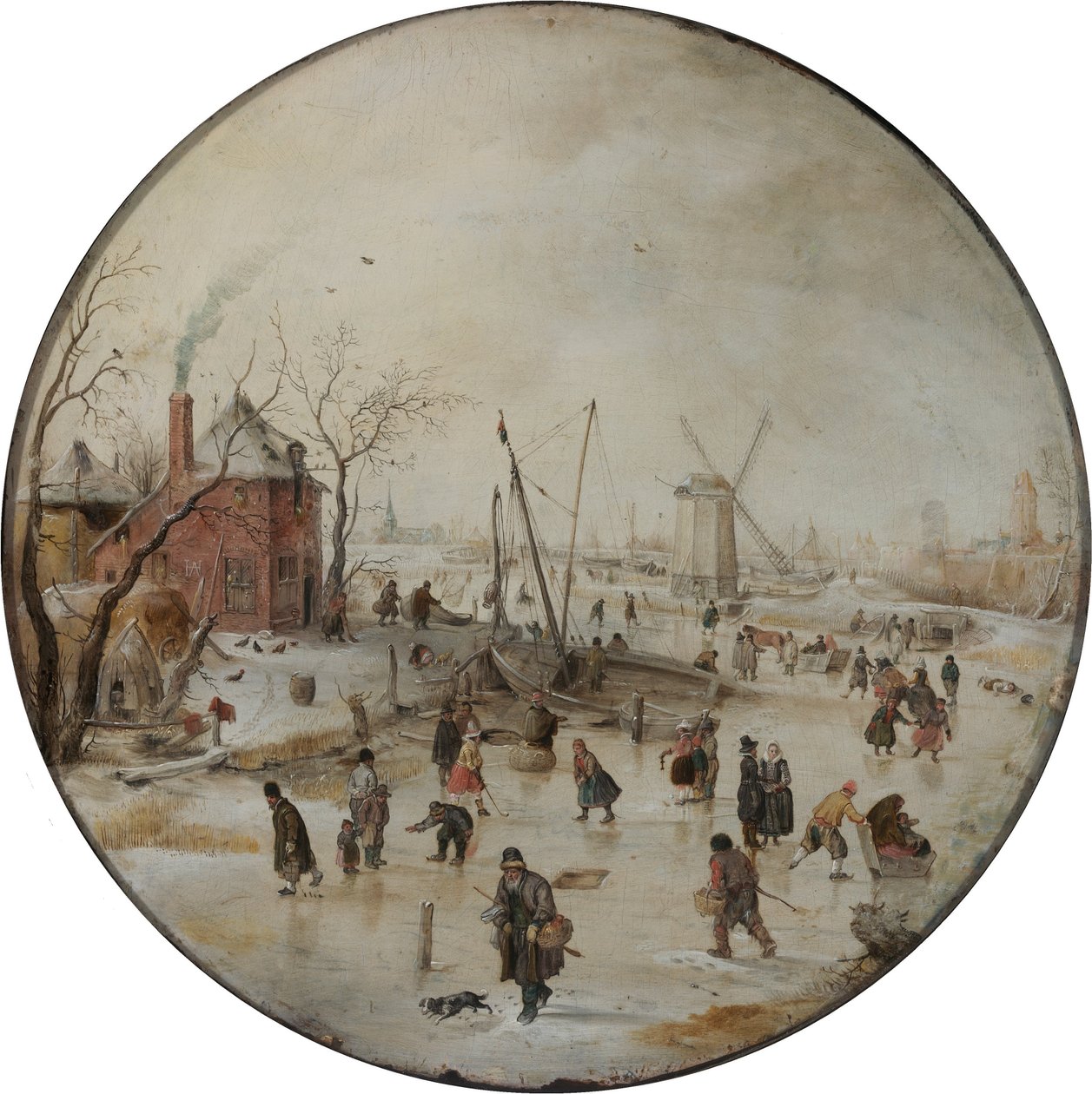 Frozen River med Skaters af Hendrick Avercamp
