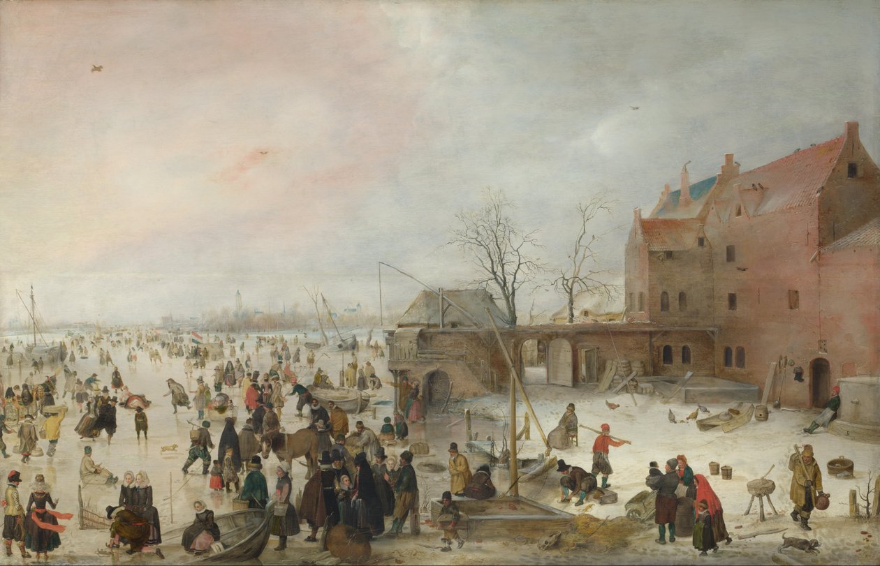 Isudsigt på et bryggeri af Hendrick Avercamp