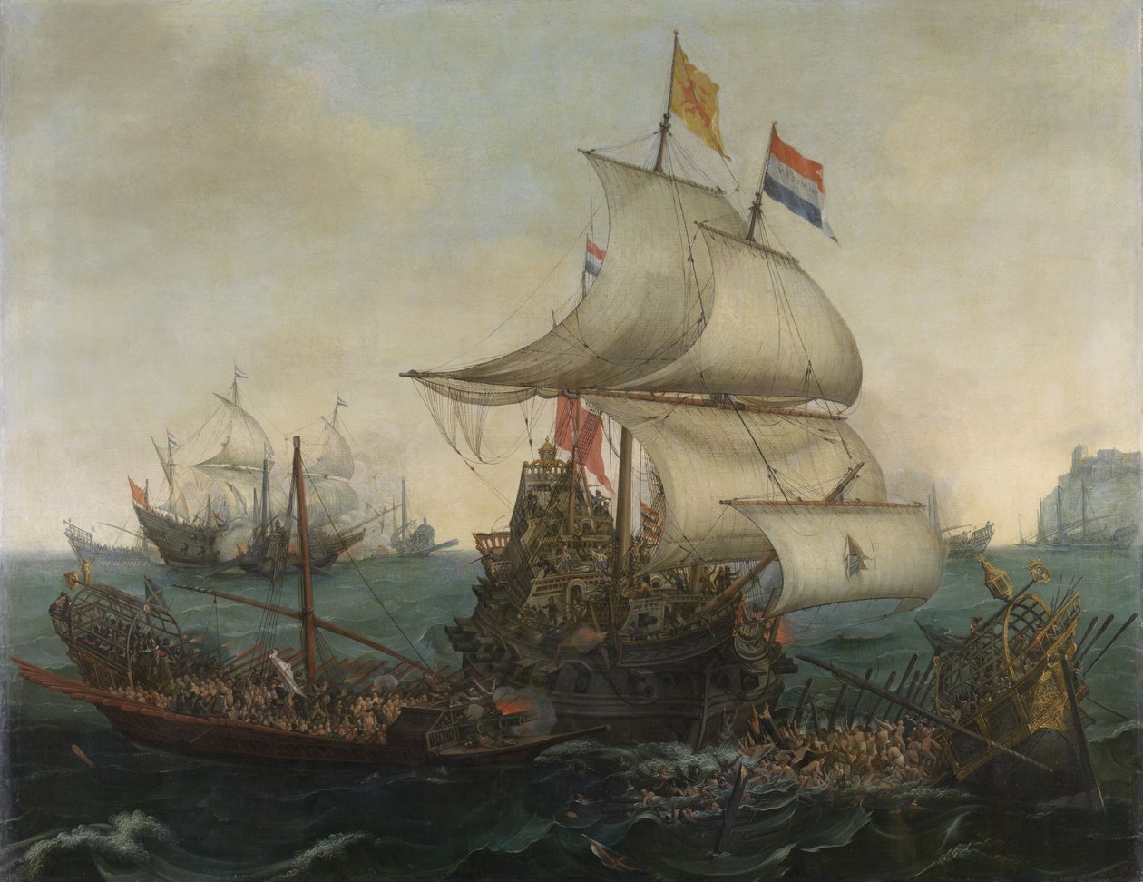 Hollandske skibe, der rammer spanske galejer ud for den engelske kyst, 3. oktober 1602 af Hendrick Cornelisz. Vroom
