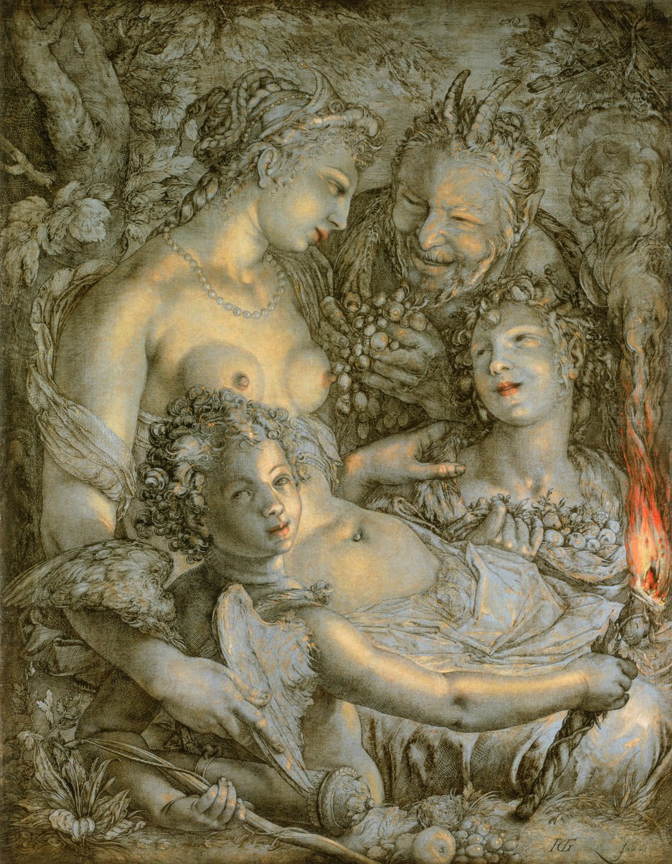 Uden Ceres og Liber ville Venus fryse (Uden Ceres og Bacchus ville Venus fryse) af Hendrik Goltzius