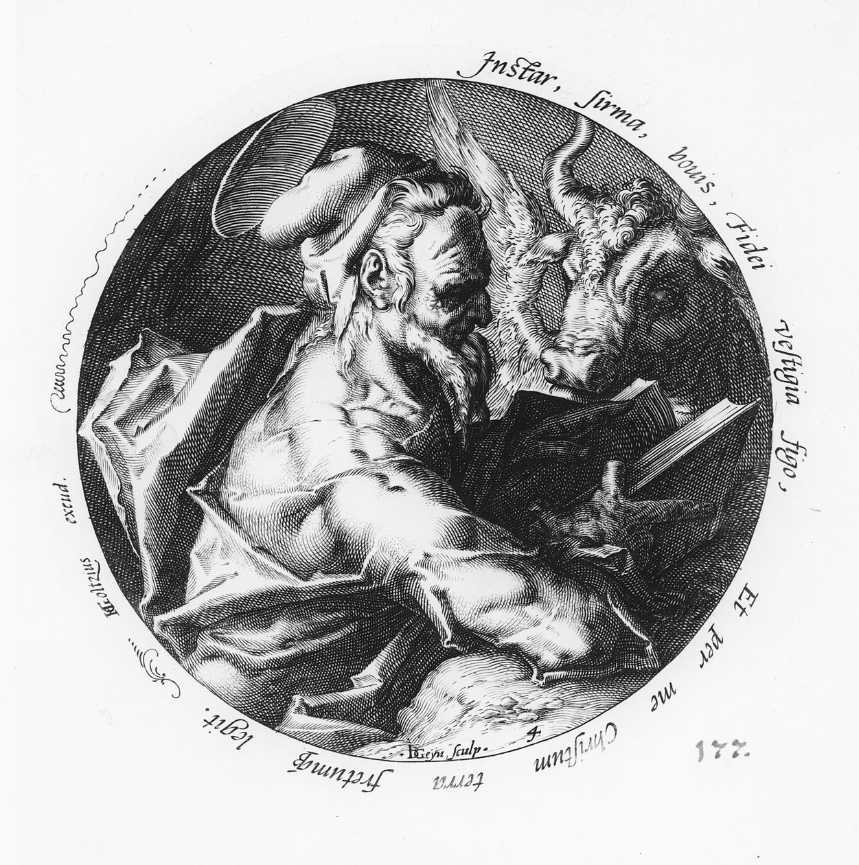St. Luke, graveret af Jacob II de Gheyn (1565-1629) af Hendrik Goltzius