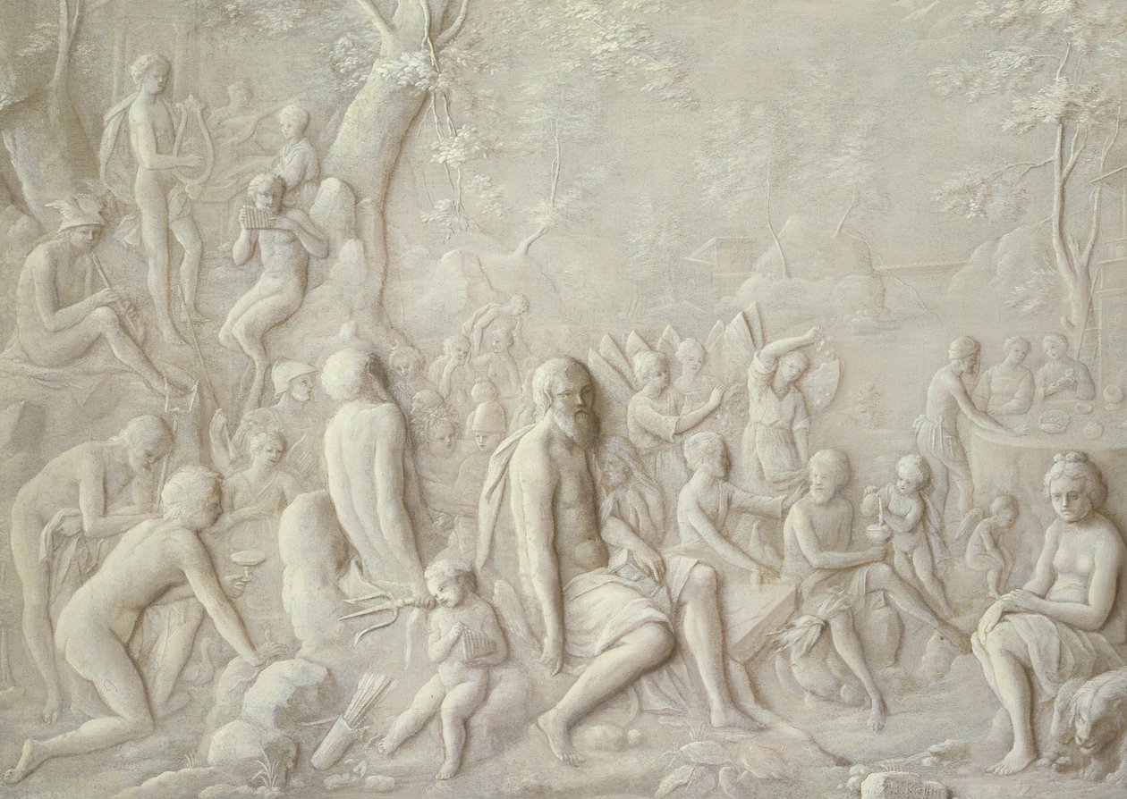 En Bacchanalsk Scene af Hendrick Kellner
