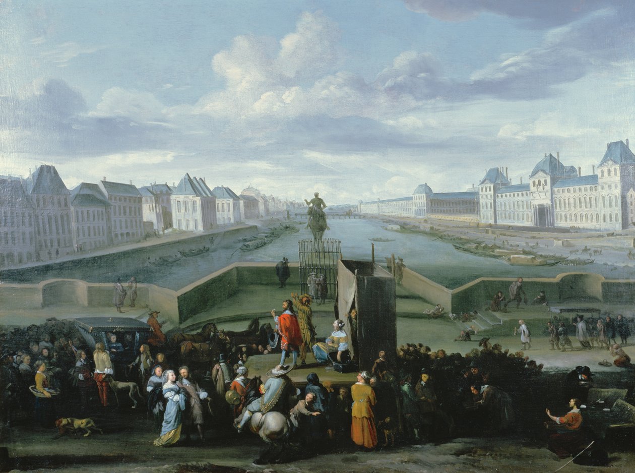 Udsigt fra Pont Neuf, Paris, 1668 af Hendrick Mommers
