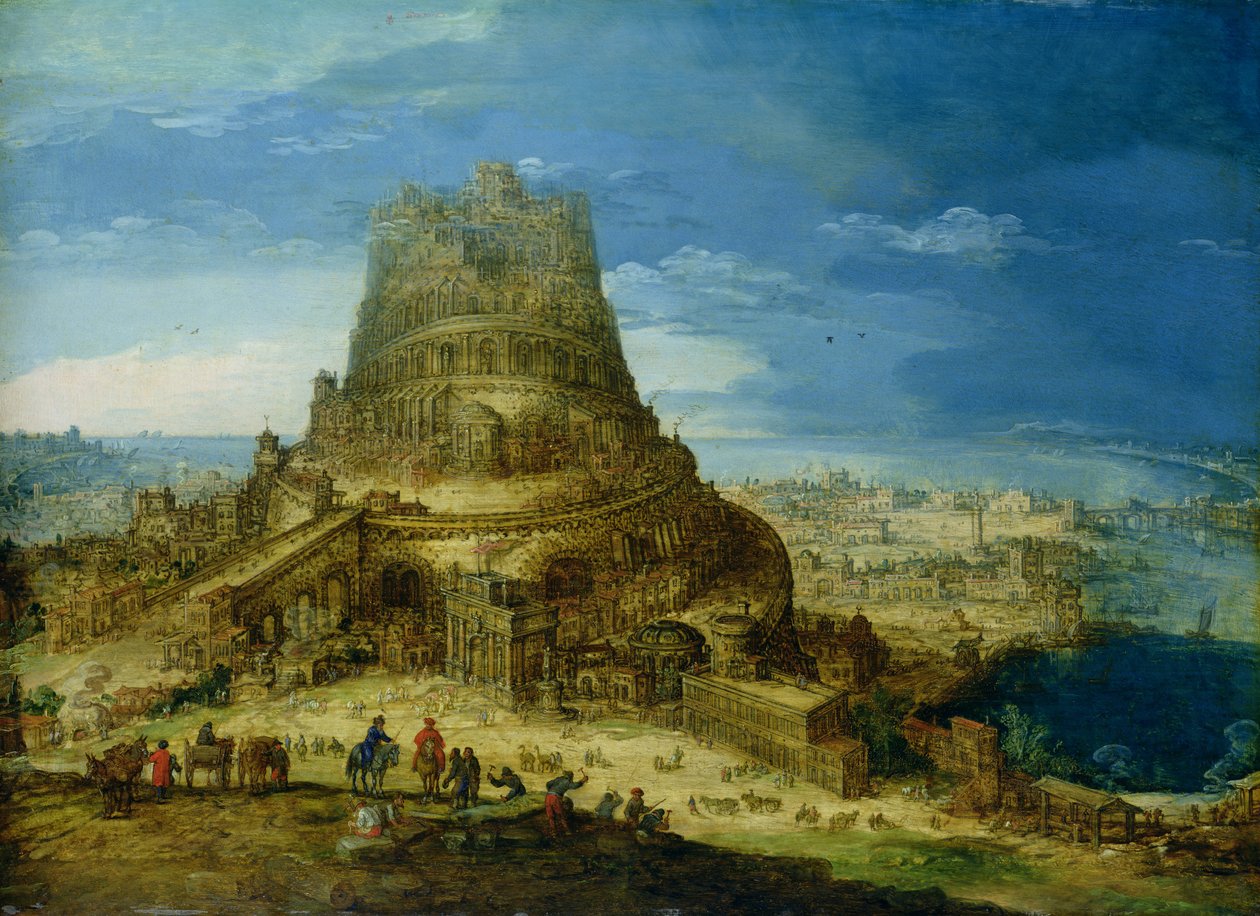 Bygningen af Babelstårnet af Hendrick van Cleve