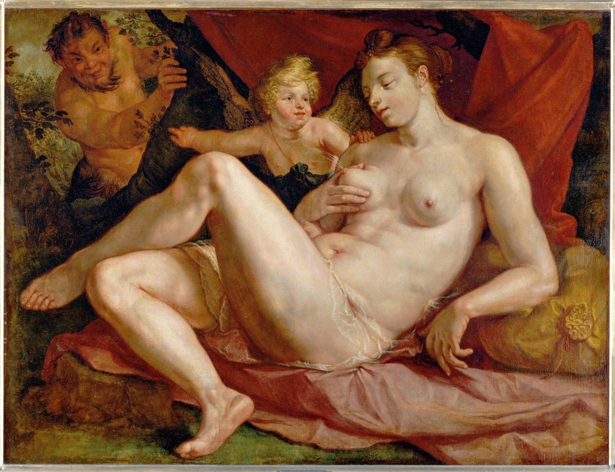 Jupiter og Antiope ... af Hendrick (attr. to) Goltzius