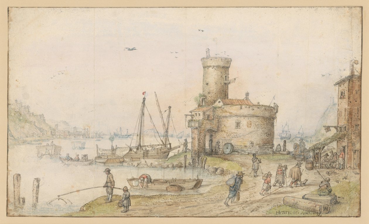 By ved en flod af Hendrick Avercamp