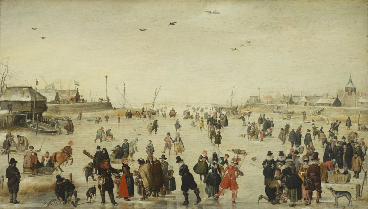 Vinterscene på en frossen kanal af Hendrick Avercamp