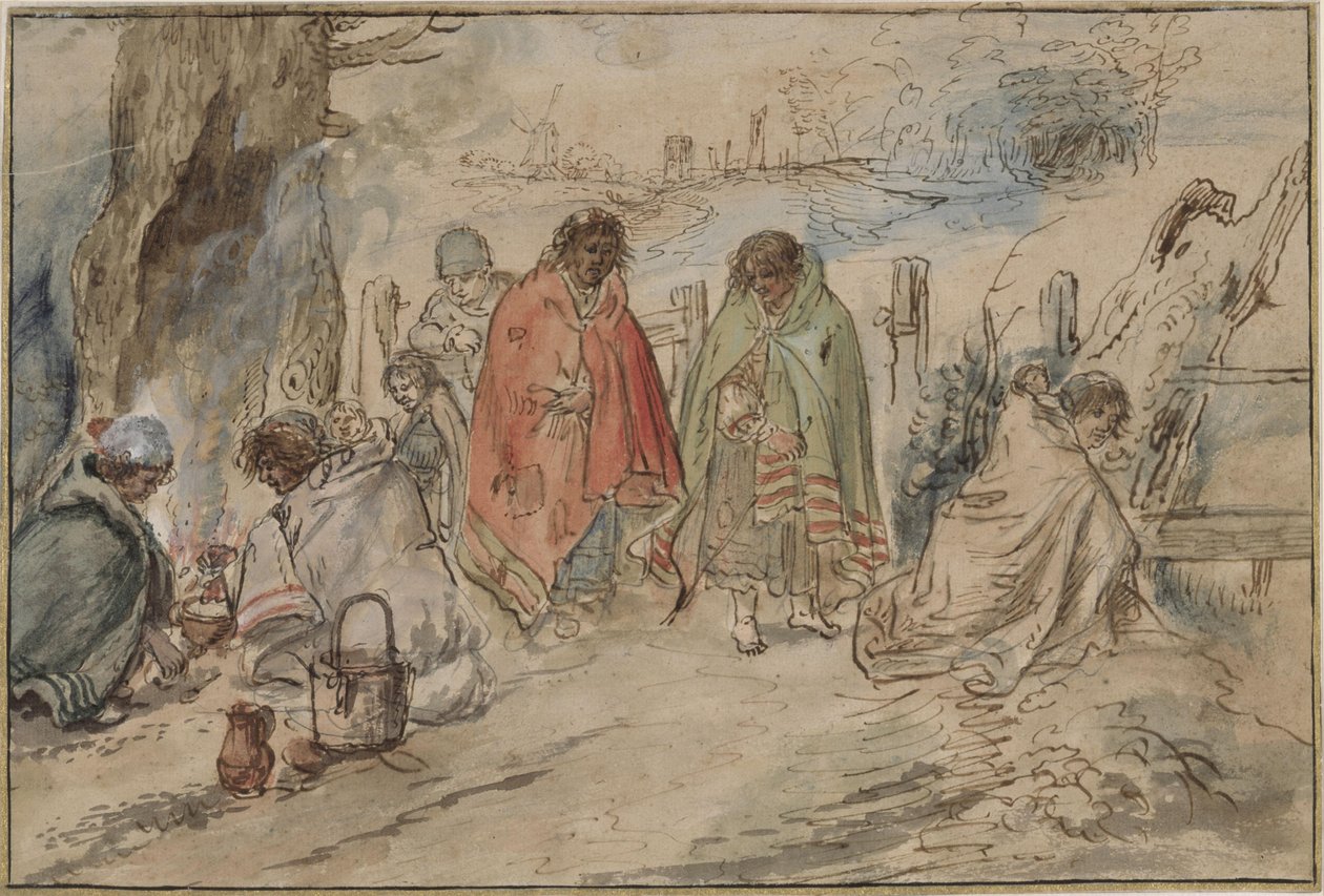 Sigøjnere ved lejrbålet af Hendrick Avercamp