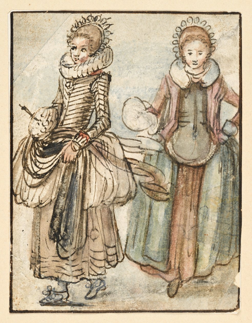 To stående kvinder af Hendrick Avercamp