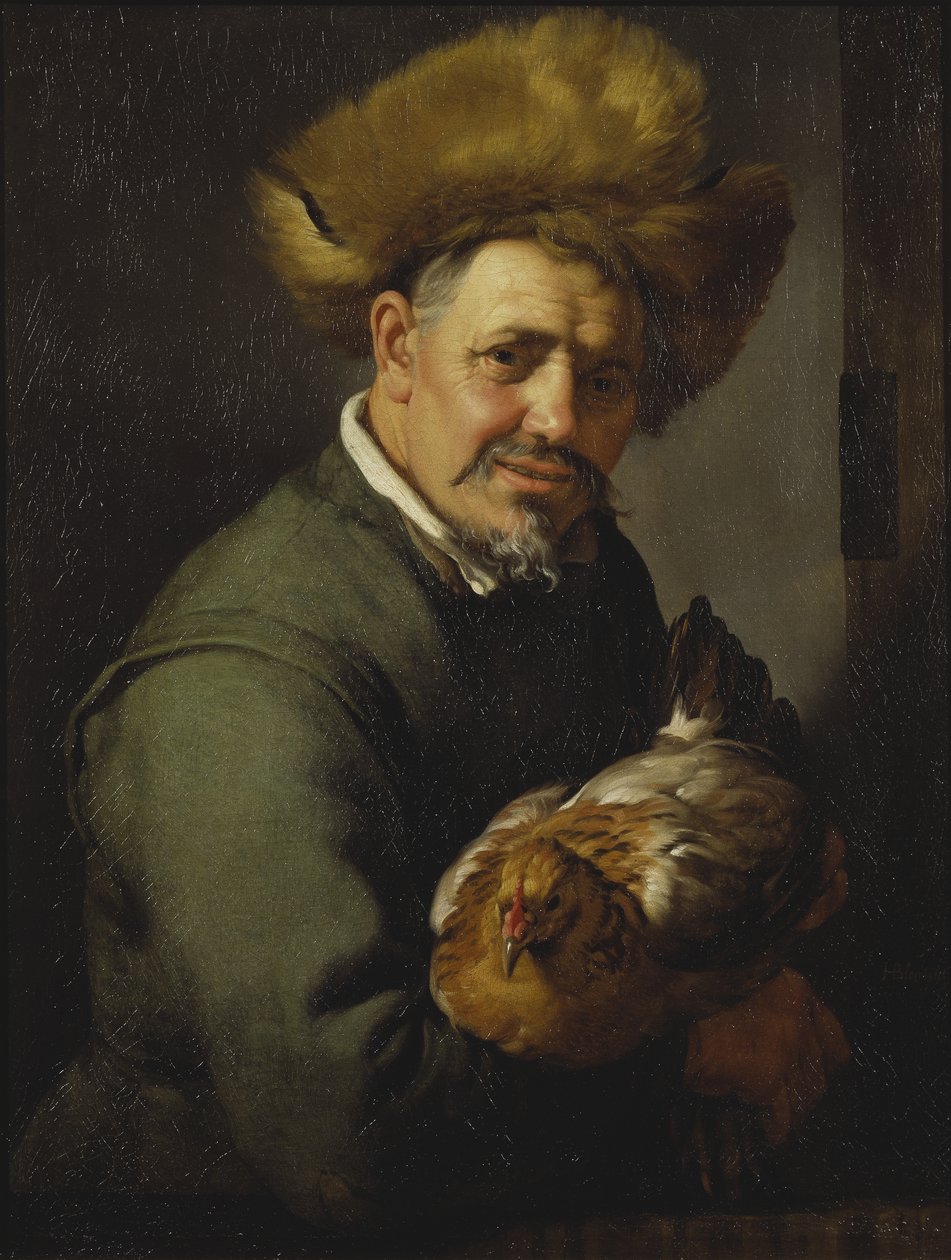 Gammel mand med en høne, 1630 af Hendrick Bloemaert