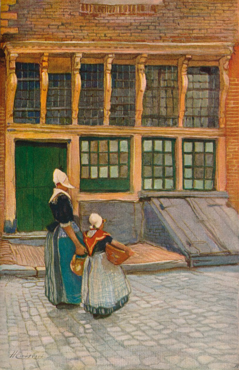 Vender tilbage fra markedet, c1902 af Hendrick Cassiers