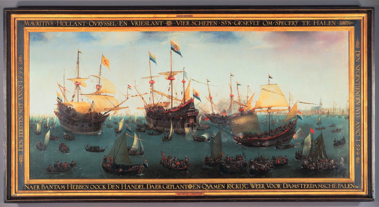 Returen til Amsterdam af den anden ekspedition til Ostindien, 19. juli 1599, 1599 af Hendrick Cornelisz. Vroom
