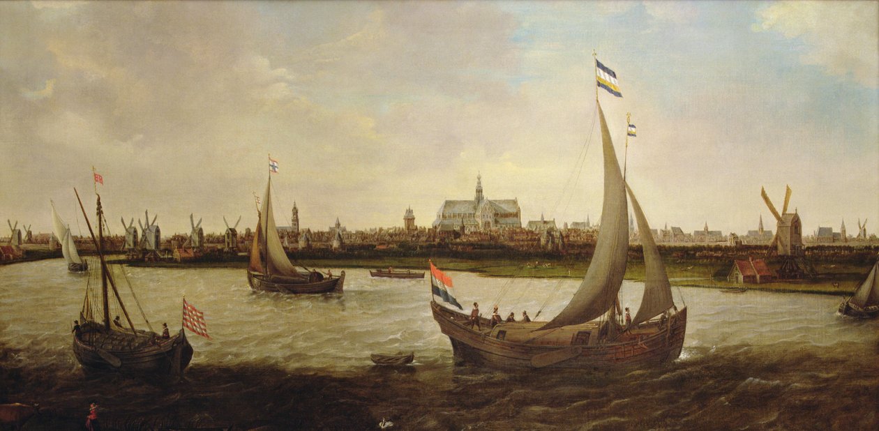 Udsigt over Haarlem fra nord (olie på lærred) af Hendrick Cornelisz. Vroom