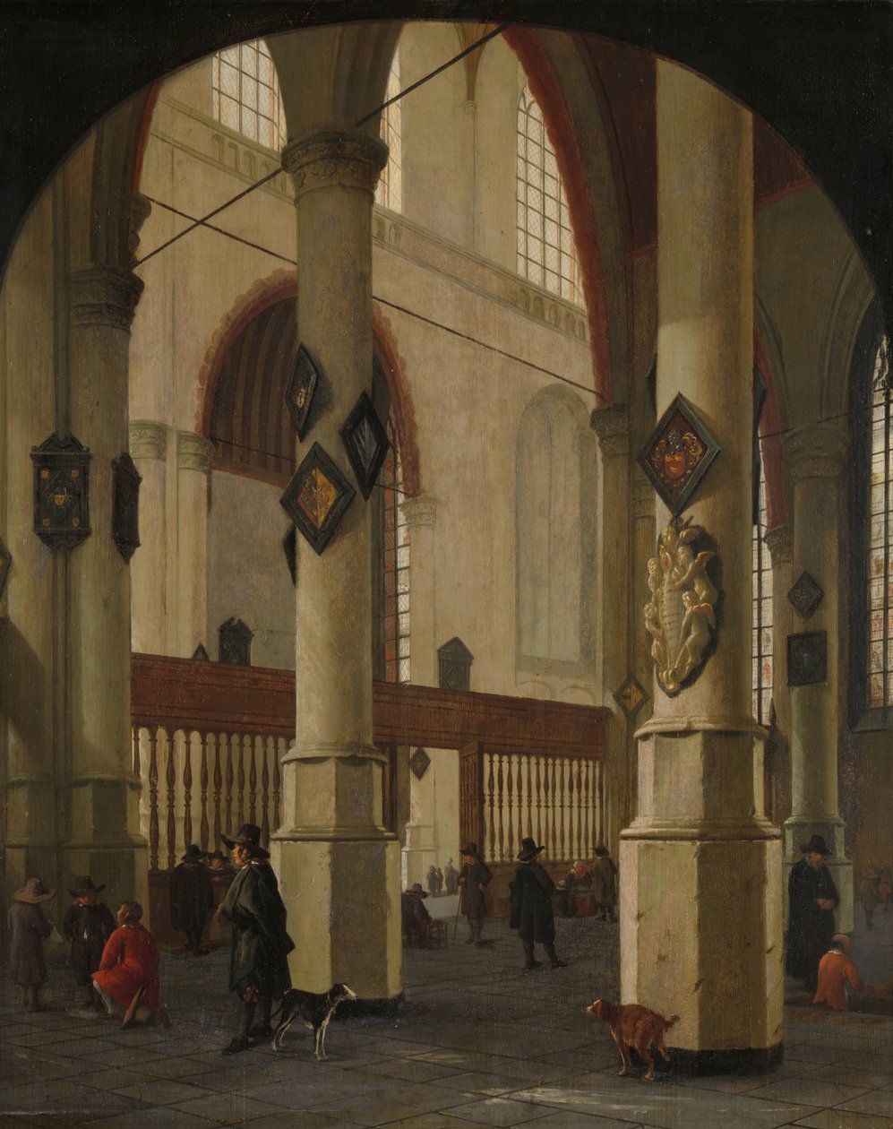 Udsigt over den gamle kirke i Delft af Hendrick Cornelisz van Vliet