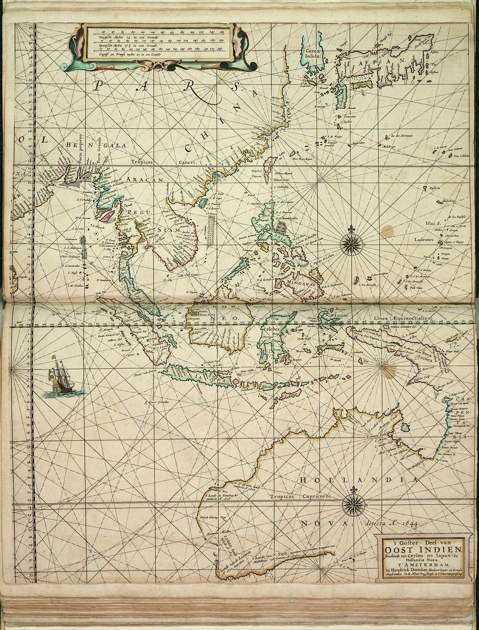 Den østlige del af Østindien, der strækker sig fra Ceylon til Japan og Hollandia Nova. af Hendrick Doncker