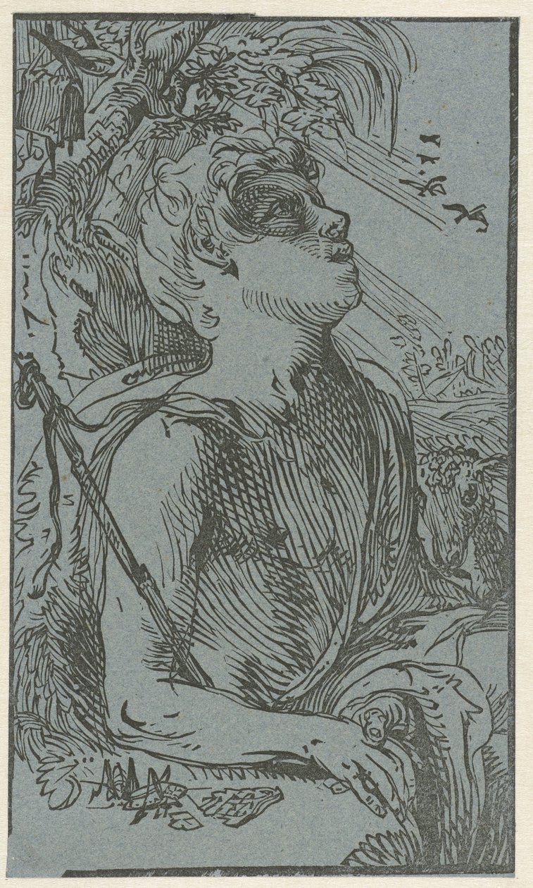Johannes Døberen i ørkenen af Hendrick Goltzius (attributed to)