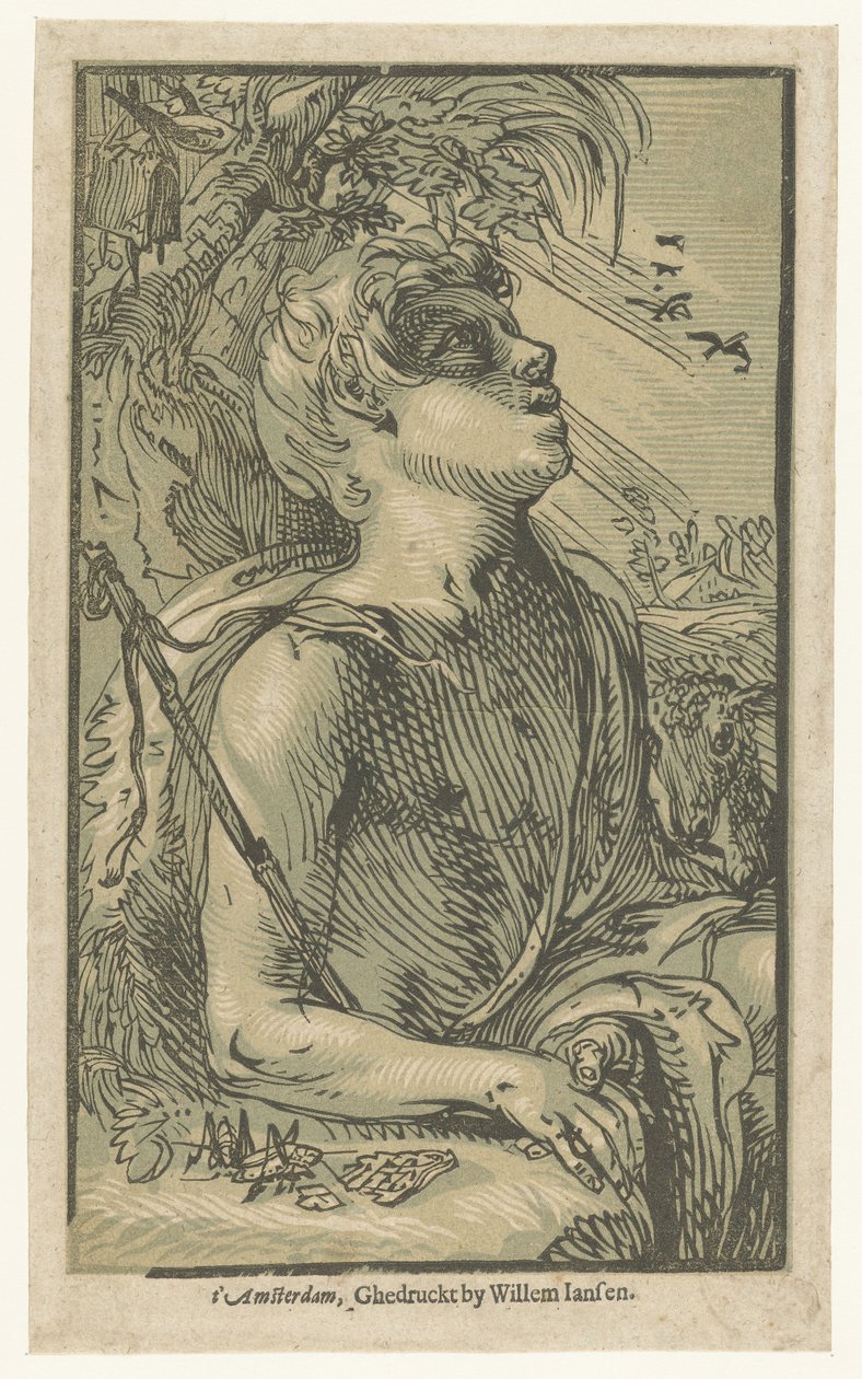 Johannes Døberen i ørkenen af Hendrick Goltzius (attributed to)