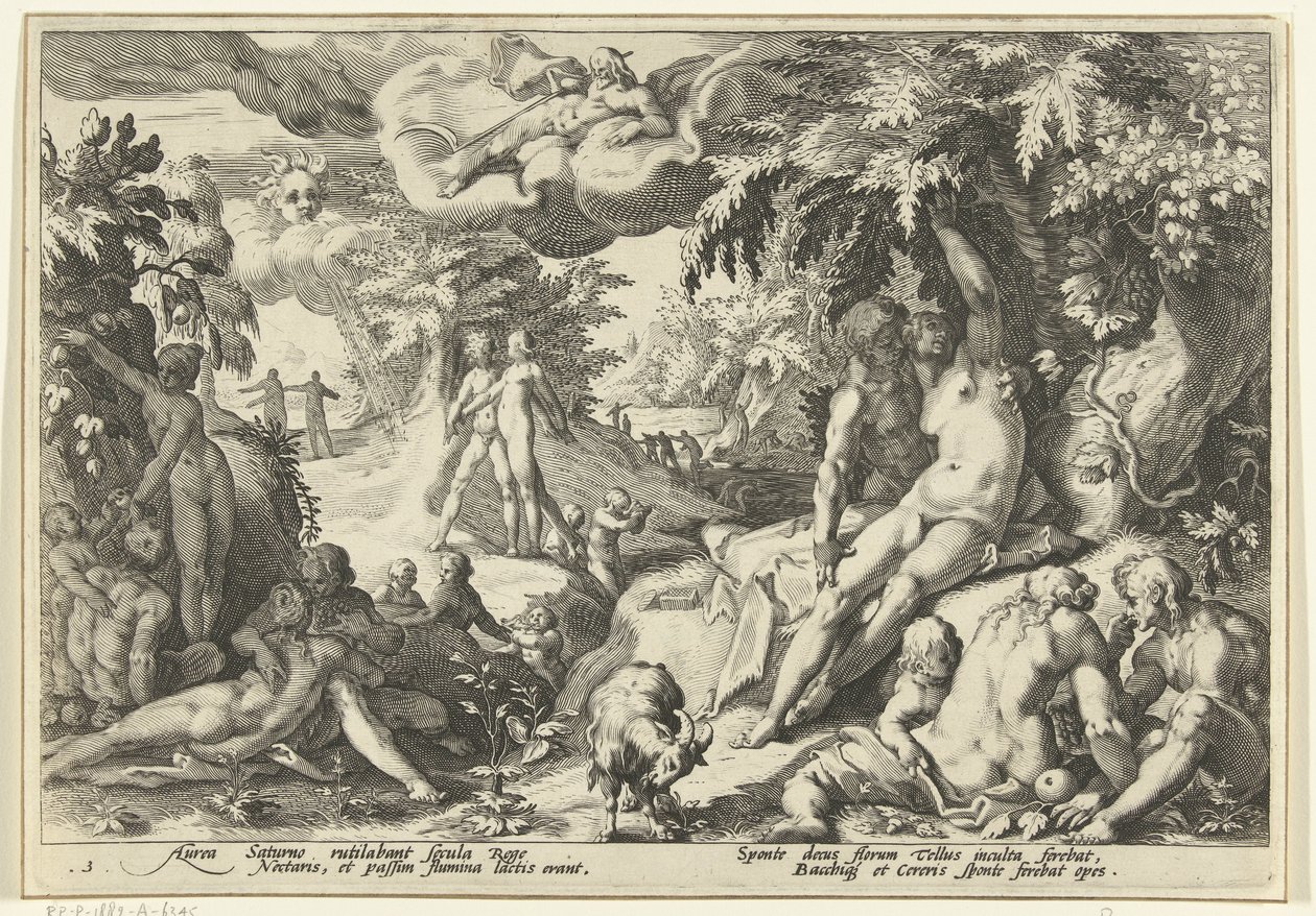 Guldalder Ovids metamorfoser (serietitel) af Hendrick Goltzius (workshop of)