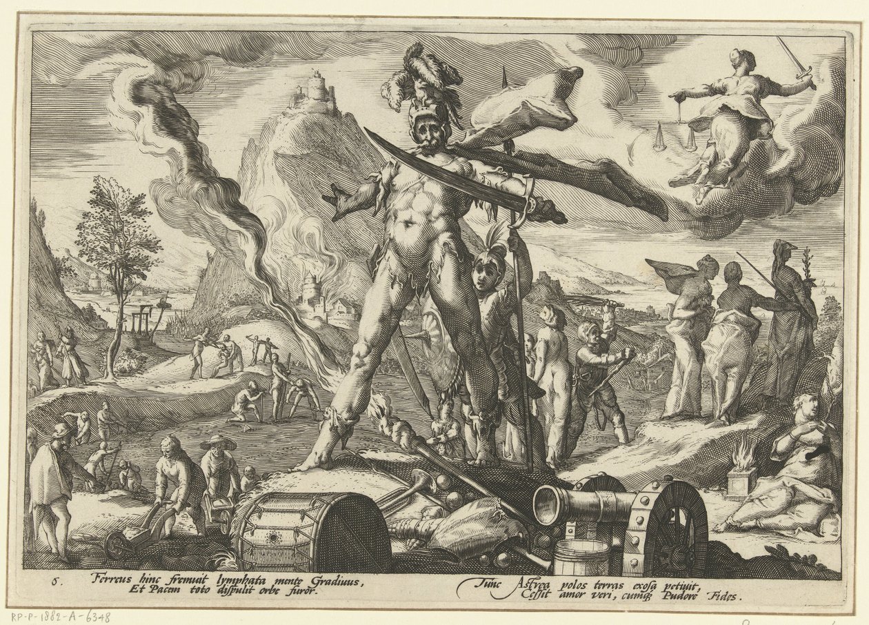 Jernalderen Ovids metamorfoser (serietitel) af Hendrick Goltzius (workshop of)