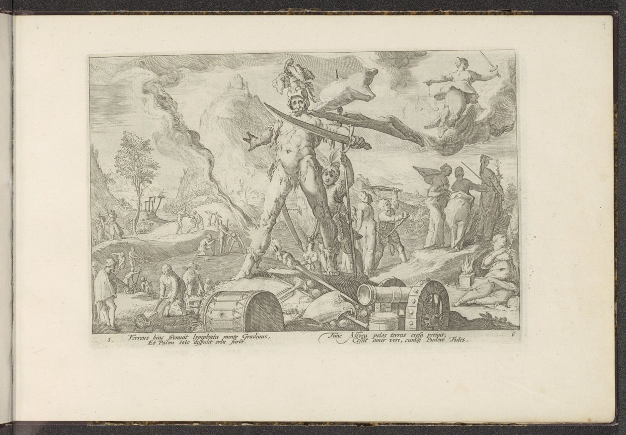 Jernalderen Ovids metamorfoser (serietitel) Genskabelser af P. Ovidius Naso (serietitel) af Hendrick Goltzius (workshop of)